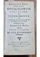 FRANCISCI REDI OPUSCULORUM + EXPERIMENTA + DE ADMIRABILI VIPERA 1685 Libro I ed