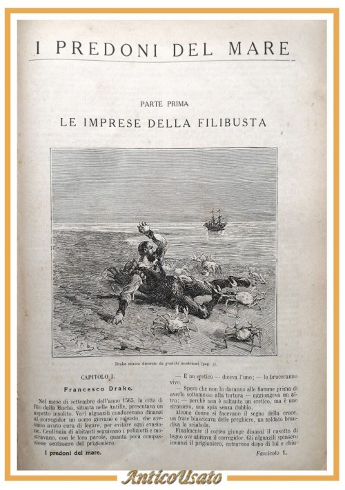 I PREDONI DEL MARE di Giulio Trousset 29 fascicoli Sonzogno 1931? Libro ragazzi