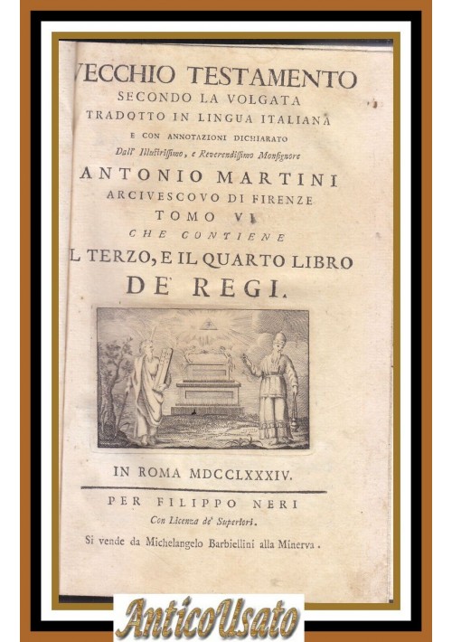 IL TERZO E IL QUARTO LIBRO DE REGI 1784 Bibbia antica Martini Libro Testamento