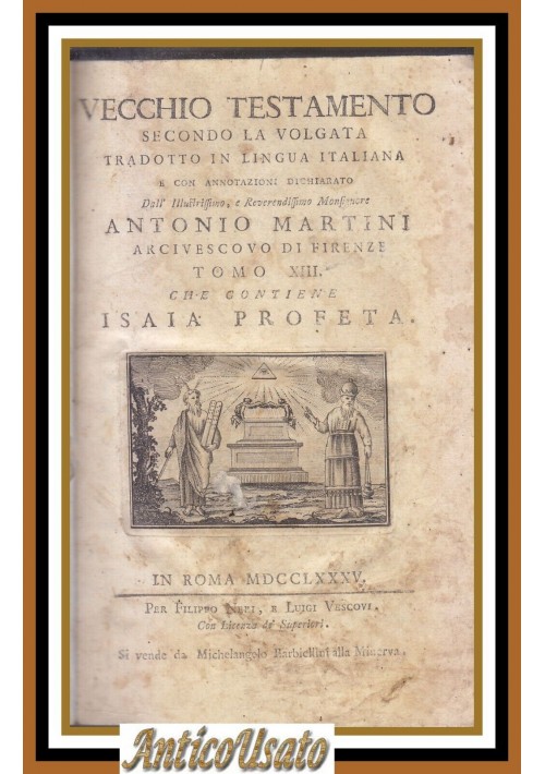 ISAIA PROFETA 1785 Bibbia antica Martini Libro vecchio antico Testamento