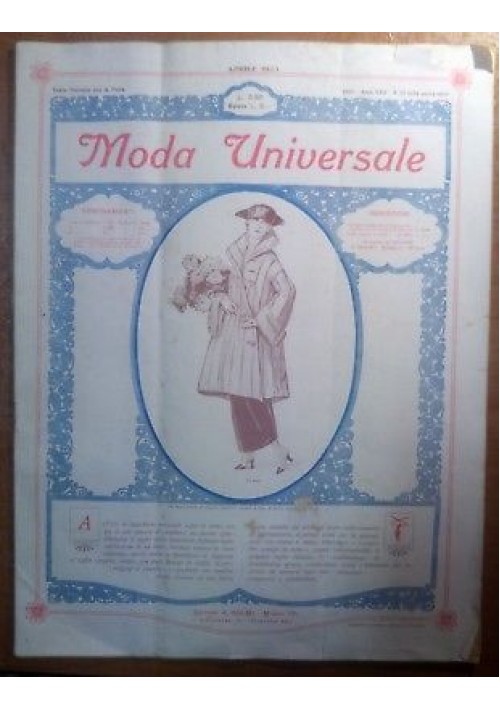 LA MODA UNIVERSALE anno XXII n. 28 aprile 1923 Solmi RICCAMENTE ILLUSTRATO