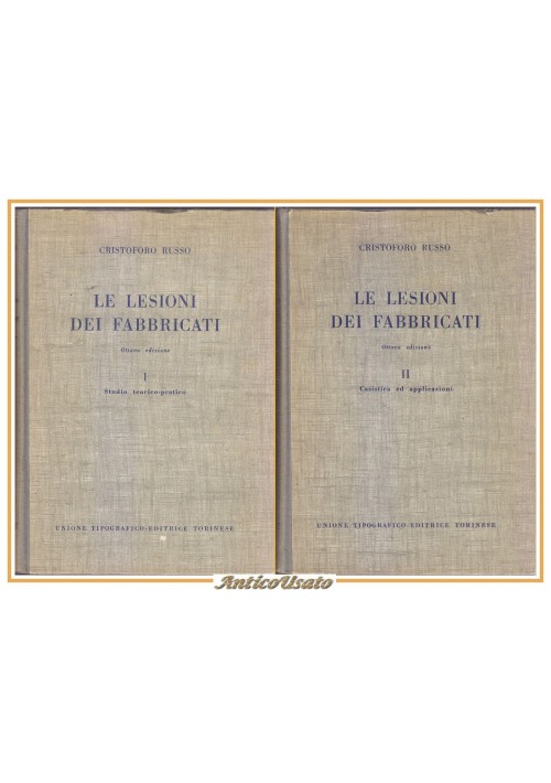 ESAURITO - LE LESIONI DEI FABBRICATI di Cristoforo Russo 2 volumi 1956 libri ingegneria