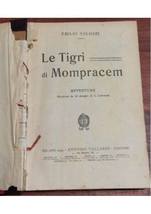 LE TIGRI DI MOMPRACEM e I PIRATI DELLA MALESIA di Emilio Salgari 1927 libro