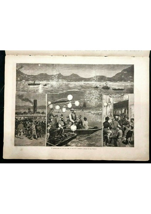 L'ILLUSTRAZIONE ITALIANA 18 settembre 1881 giornale antico Lago di Como Venezia