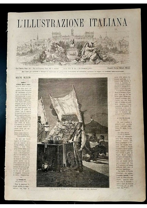 L'ILLUSTRAZIONE ITALIANA del 18 dicembre 1881 giornale antico illustrato vintage