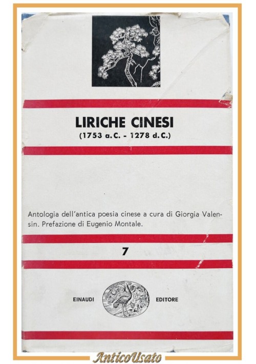 LIRICHE CINESI 1753 a C 1278 d C Einaudi 1962 Libro antologia poesia Valensin