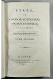 LYCEE OU COURS DE LITTERATURE ANCIENNE ET MODERNE tomo 10 di La Harpe 1799 