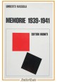 MEMORIE 1939 1941 di Umberto Massola 1972 Editori Riuniti Libro