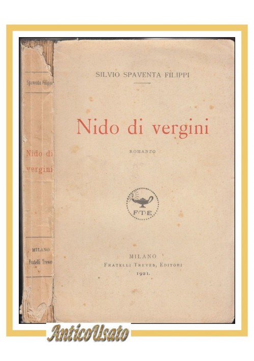 NIDO DI VERGINI terzetto di signorine Romanzo Silvio Spaventa Filippi 1921 libro