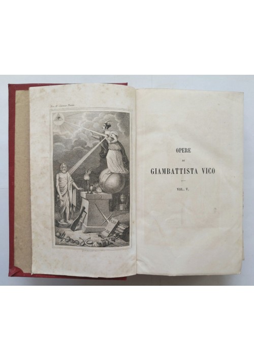 OPERE DI GIAMBATTISTA VICO 7 libri in 3 volumi 1859 Principi Scienza Nuova