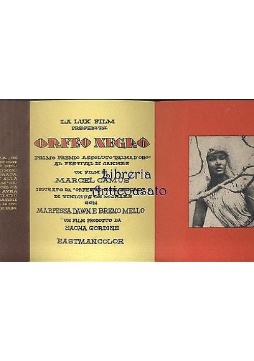 ORFEO NEGRO BELLISSIMA BROCHURE PUBBLICITARIA 1959 MONTECATINI TERME INVITO