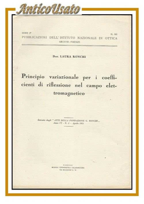 PRINCIPIO VARIAZIONALE COEFFICENTI RIFLESSIONE CAMPO ELETTROMAGNETICO di Ronchi