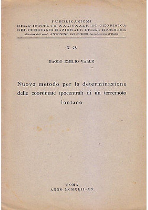 PROPAGAZIONE ANOMALA DELLE ONDE SISMICHE NELL'ASIA MINORE Maurizio Giorgi 1940