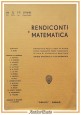 RENDICONTI DI MATEMATICA serie VI volume 2 fascicoli 1 2 1969 Oderisi libro