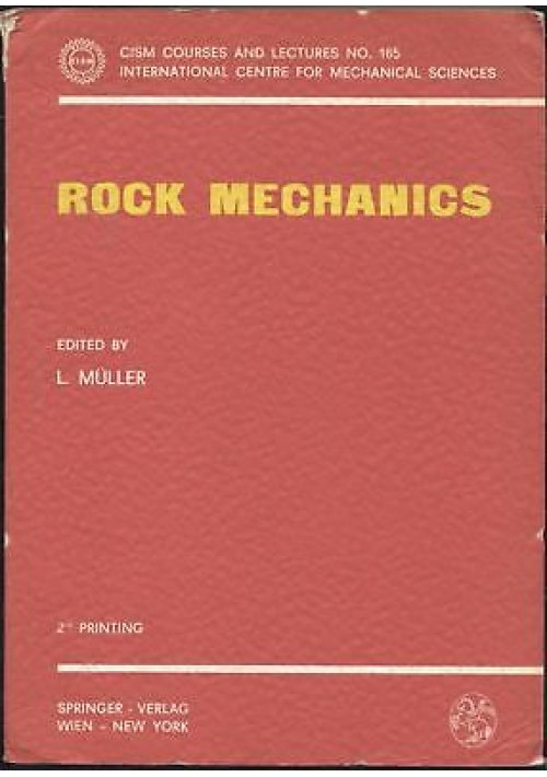 Rock Mechanics di Muller 1981 Springer Verlag libro ingegneria meccanica rocce