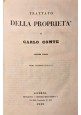 TRATTATO DELLA PROPRIETÀ di Carlo Comte 1838 Migliaresi Livorno Libro Antico