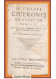 TULLII CICERONIS ORATIONUM 3 volumi Campi 1779 Libro Antico Orazioni di Cicerone